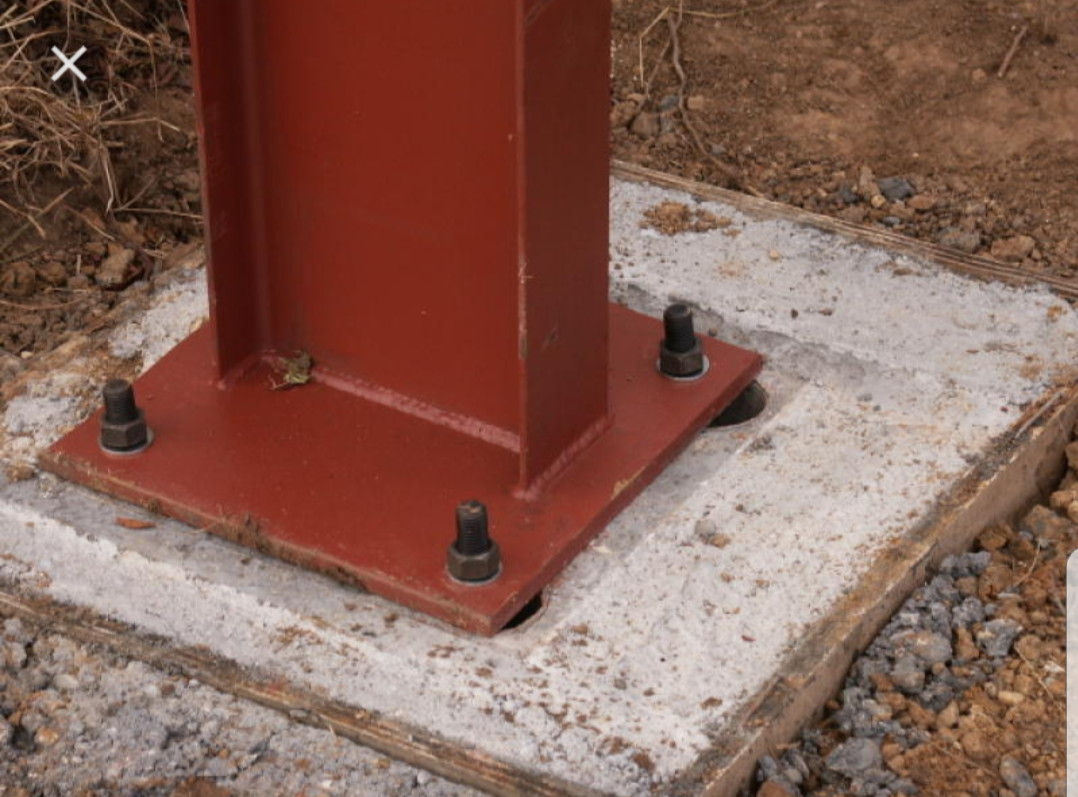 STEEL STANCHION FIXED IN PLACE TO OUR BOLTS